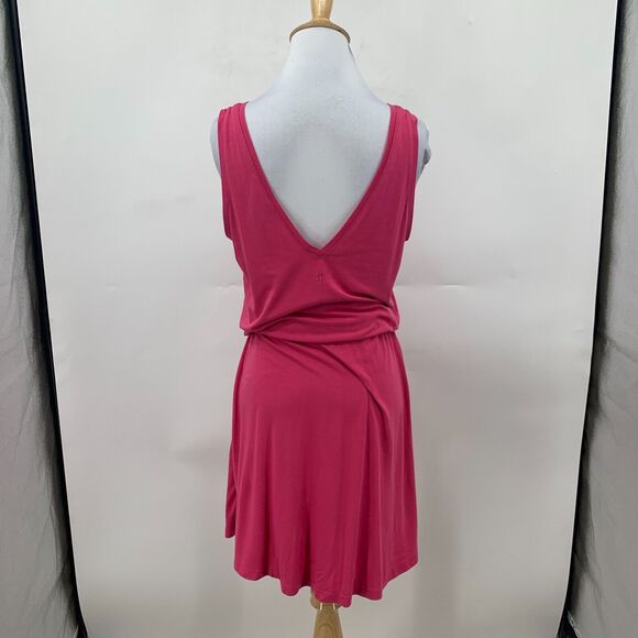 Sweaty Betty Tank Dress Women XS Pink Take It Easy Drop Waist Stretch Tie V Neck - Picture 7 of 16